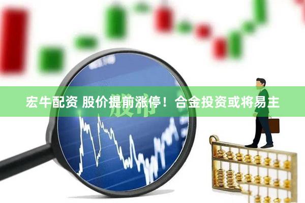 宏牛配资 股价提前涨停！合金投资或将易主