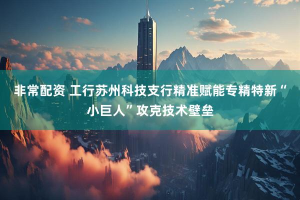 非常配资 工行苏州科技支行精准赋能专精特新“小巨人”攻克技术壁垒